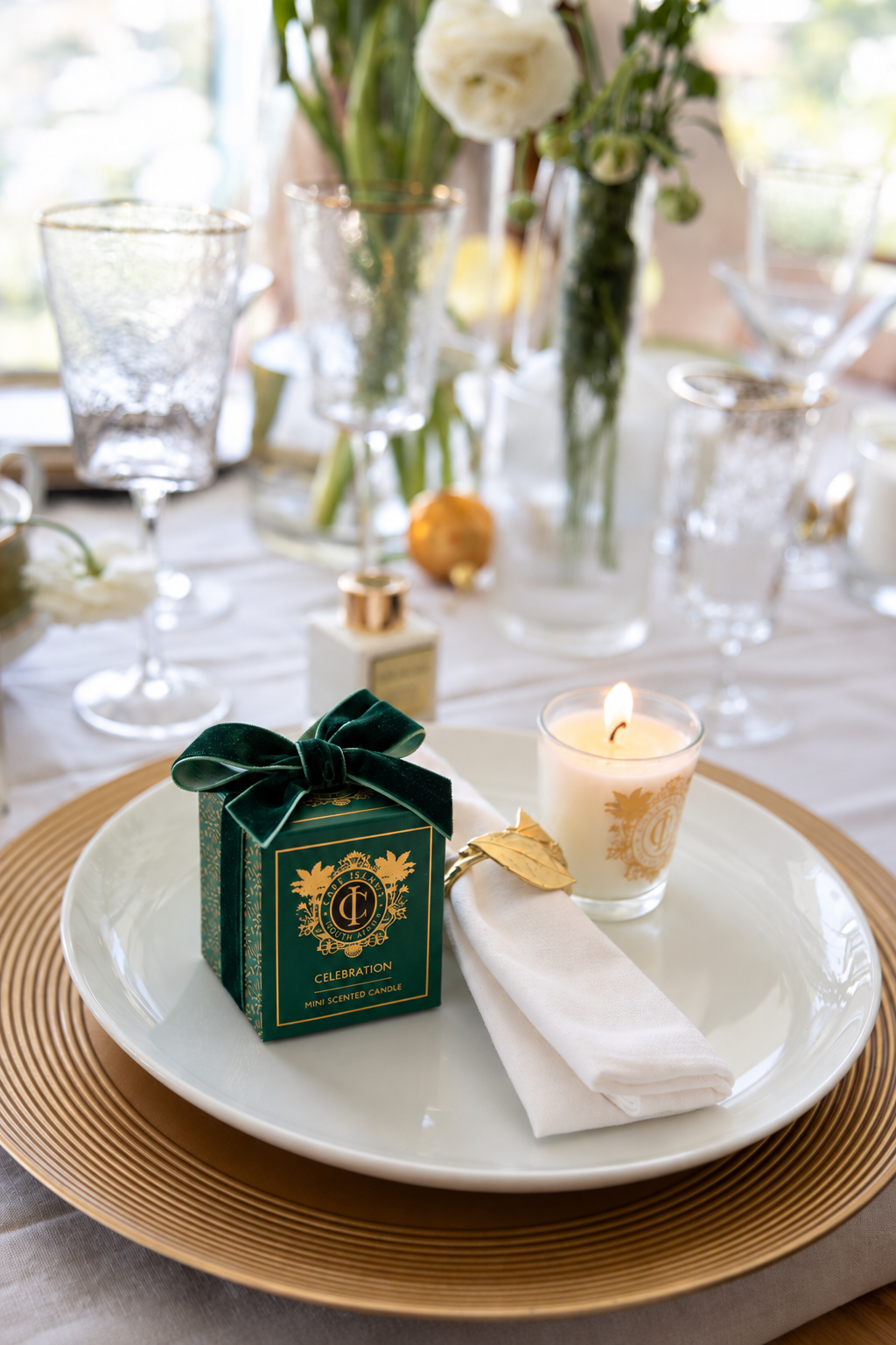 Green Celebration Mini Candle