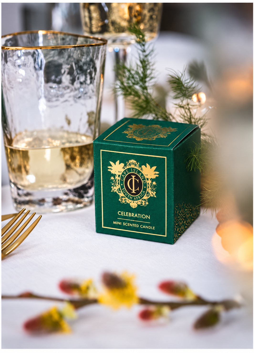 Green Celebration Mini Candle