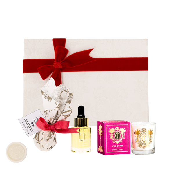 PETIT GIFT: Wild Coast Votive candle; 15ml Fragrance oil and perfumed wax melt