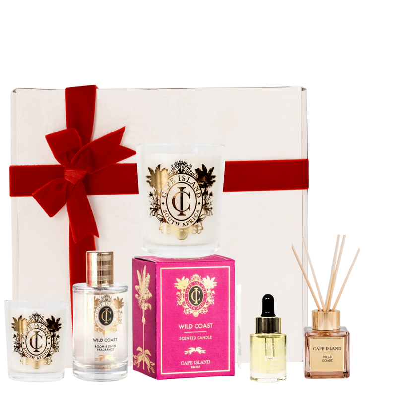 GRANDE GIFT: African Storm Medium candle; Roomspray 100ml, 50ml unboxed Diffuser, mini candle & Hand Lotion
