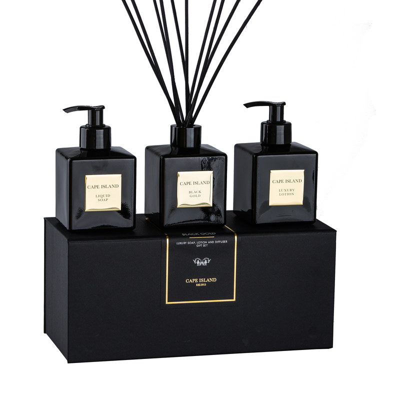 Black Gold Soap, Lotion & Diffuser Boxed Set