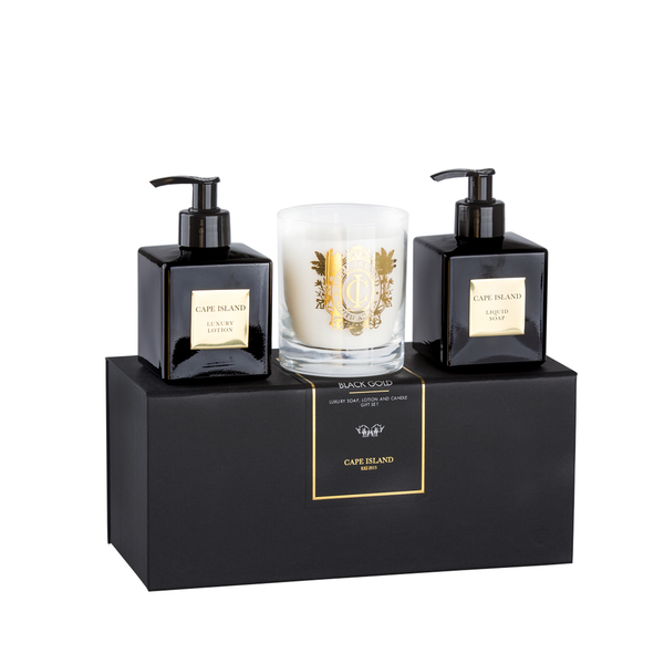 Black Gold Soap, Lotion & Candle Boxed Set